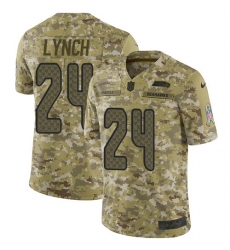 Youth Nike Seattle Seahawks #24 Marshawn Lynch Limited Camo 2018 Salute to Service NFL Jersey