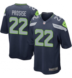 Men's Nike Seattle Seahawks #22 C. J. Prosise Game Steel Blue Team Color NFL Jersey