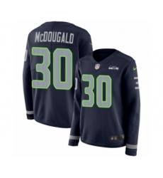 Women's Nike Seattle Seahawks #30 Bradley McDougald Limited Navy Blue Therma Long Sleeve NFL Jersey