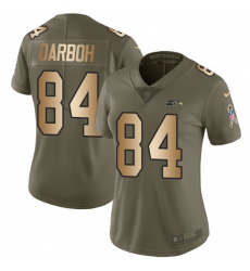 Women's Nike Seattle Seahawks #84 Amara Darboh Limited Olive/Gold 2017 Salute to Service NFL Jersey