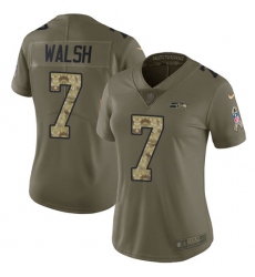 Women's Nike Seattle Seahawks #7 Blair Walsh Limited Olive/Camo 2017 Salute to Service NFL Jersey