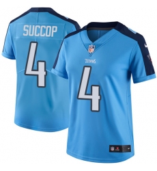 Women's Nike Tennessee Titans #4 Ryan Succop Light Blue Team Color Vapor Untouchable Limited Player NFL Jersey
