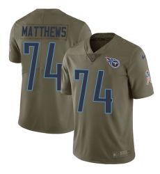 Men's Nike Tennessee Titans #74 Bruce Matthews Limited Olive 2017 Salute to Service NFL Jersey