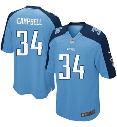 Men's Nike Tennessee Titans #34 Earl Campbell Game Light Blue Team Color NFL Jersey