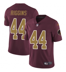 Youth Nike Washington Redskins #44 John Riggins Burgundy Red/Gold Number Alternate 80TH Anniversary Vapor Untouchable Limited Player NFL Jersey