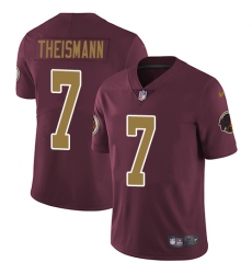 Men's Nike Washington Redskins #7 Joe Theismann Burgundy Red/Gold Number Alternate 80TH Anniversary Vapor Untouchable Limited Player NFL Jersey
