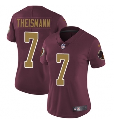 Women's Nike Washington Redskins #7 Joe Theismann Burgundy Red/Gold Number Alternate 80TH Anniversary Vapor Untouchable Limited Player NFL Jersey