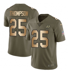 Men's Nike Washington Redskins #25 Chris Thompson Limited Olive/Gold 2017 Salute to Service NFL Jersey