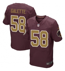 Men's Nike Washington Redskins #58 Junior Galette Elite Burgundy Red/Gold Number Alternate 80TH Anniversary NFL Jersey