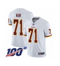 Men's Washington Redskins #71 Charles Mann White Vapor Untouchable Limited Player 100th Season Football Jersey