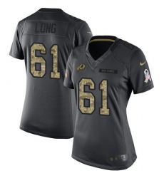 Women's Nike Washington Redskins #61 Spencer Long Limited Black 2016 Salute to Service NFL Jersey