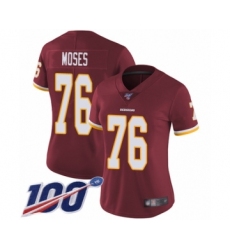 Women's Washington Redskins #76 Morgan Moses Burgundy Red Team Color Vapor Untouchable Limited Player 100th Season Football Jersey