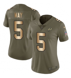 Women's Nike Washington Redskins #5 Tress Way Limited Olive/Gold 2017 Salute to Service NFL Jersey