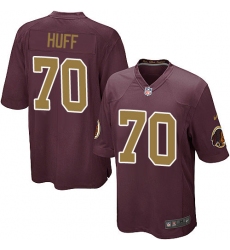 Men's Nike Washington Redskins #70 Sam Huff Game Burgundy Red/Gold Number Alternate 80TH Anniversary NFL Jersey