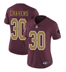 Women's Nike Washington Redskins #30 Su'a Cravens Burgundy Red/Gold Number Alternate 80TH Anniversary Vapor Untouchable Limited Player NFL Jersey