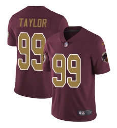 Youth Nike Washington Redskins #99 Phil Taylor Burgundy Red/Gold Number Alternate 80TH Anniversary Vapor Untouchable Limited Player NFL Jersey