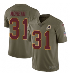 Youth Nike Washington Redskins #31 Fabian Moreau Limited Olive 2017 Salute to Service NFL Jersey