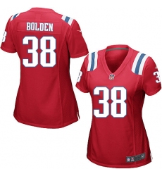 Women's Nike New England Patriots #38 Brandon Bolden Game Red Alternate NFL Jersey