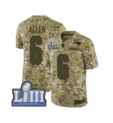 Men's Nike New England Patriots #6 Ryan Allen Limited Camo 2018 Salute to Service Super Bowl LIII Bound NFL Jersey
