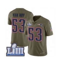 Men's Nike New England Patriots #53 Kyle Van Noy Limited Olive 2017 Salute to Service Super Bowl LIII Bound NFL Jersey