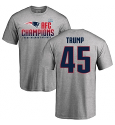 Nike New England Patriots #45 Donald Trump Heather Gray 2017 AFC Champions V-Neck T-Shirt