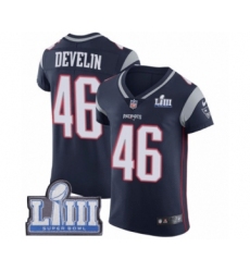 Men's Nike New England Patriots #46 James Develin Navy Blue Team Color Vapor Untouchable Elite Player Super Bowl LIII Bound NFL Jersey