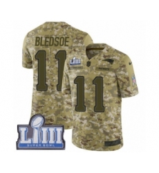 Youth Nike New England Patriots #11 Drew Bledsoe Limited Camo 2018 Salute to Service Super Bowl LIII Bound NFL Jersey