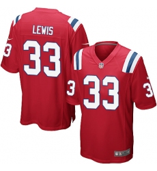 Men's Nike New England Patriots #33 Dion Lewis Game Red Alternate NFL Jersey