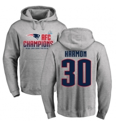 Nike New England Patriots #30 Duron Harmon Heather Gray 2017 AFC Champions Pullover Hoodie