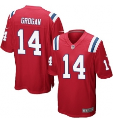 Men's Nike New England Patriots #14 Steve Grogan Game Red Alternate NFL Jersey