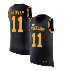 Men's Nike Pittsburgh Steelers #11 Justin Hunter Limited Black Rush Player Name & Number Tank Top NFL Jersey
