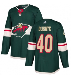 Youth Adidas Minnesota Wild #40 Devan Dubnyk Premier Green Home NHL Jersey