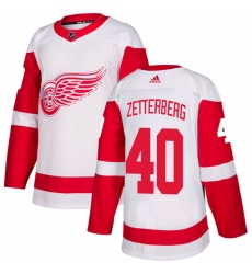 Youth Adidas Detroit Red Wings #40 Henrik Zetterberg Authentic White Away NHL Jersey