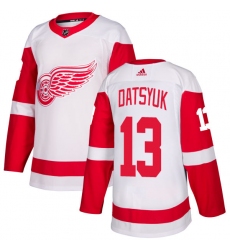 Men's Adidas Detroit Red Wings #13 Pavel Datsyuk Authentic White Away NHL Jersey