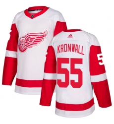 Men's Adidas Detroit Red Wings #55 Niklas Kronwall Authentic White Away NHL Jersey