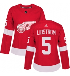 Women's Adidas Detroit Red Wings #5 Nicklas Lidstrom Premier Red Home NHL Jersey