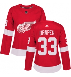 Women's Adidas Detroit Red Wings #33 Kris Draper Premier Red Home NHL Jersey