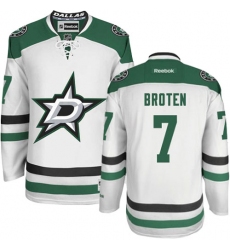 Men's Reebok Dallas Stars #7 Neal Broten Authentic White Away NHL Jersey