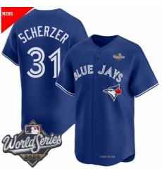 Men's Toronto Blue Jays 31 Max Scherzer Blue 2025 Home Cool Base Stitched Baseball Jersey