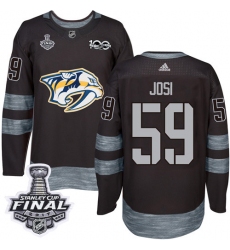 Men's Adidas Nashville Predators #59 Roman Josi Premier Black 1917-2017 100th Anniversary 2017 Stanley Cup Final NHL Jersey