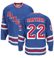 Men's CCM New York Rangers #22 Mike Gartner Premier Royal Blue Throwback NHL Jersey