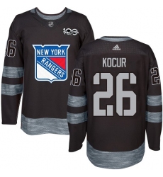 Men's Adidas New York Rangers #26 Joe Kocur Premier Black 1917-2017 100th Anniversary NHL Jersey