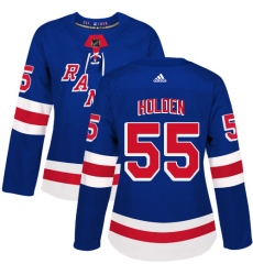 Women's Adidas New York Rangers #55 Nick Holden Authentic Royal Blue Home NHL Jersey