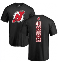 NHL Adidas New Jersey Devils #40 Michael Grabner Black Backer T-Shirt