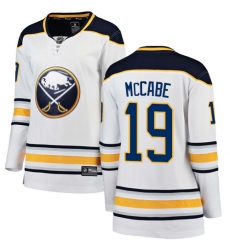 Women's Buffalo Sabres #19 Jake McCabe Fanatics Branded White Away Breakaway NHL Jersey