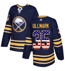 Youth Adidas Buffalo Sabres #35 Linus Ullmark Authentic Navy Blue USA Flag Fashion NHL Jersey
