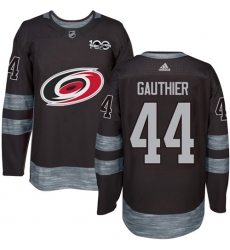 Men's Adidas Carolina Hurricanes #44 Julien Gauthier Premier Black 1917-2017 100th Anniversary NHL Jersey