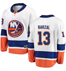 Youth New York Islanders #13 Mathew Barzal Fanatics Branded White Away Breakaway NHL Jersey