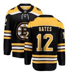Men's Boston Bruins #12 Adam Oates Authentic Black Home Fanatics Branded Breakaway NHL Jersey