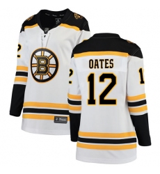 Women's Boston Bruins #12 Adam Oates Authentic White Away Fanatics Branded Breakaway NHL Jersey